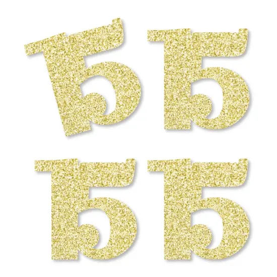 Big Dot of Happiness Gold Glitter 15 - No-Mess Real Gold Glitter Cut-Out Numbers - 15th Birthday Party Confetti - Set of 24 {1}