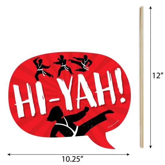 Big Dot of Happiness Funny Karate Master - Martial Arts Birthday Party Photo Booth Props Kit - 10 Piece {6}