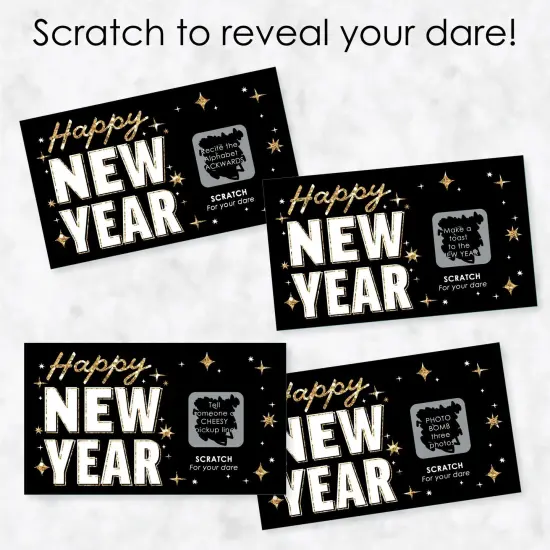 Big Dot of Happiness Hello New Year - NYE Party Game Scratch Off Dare Cards - 22 Count {4}