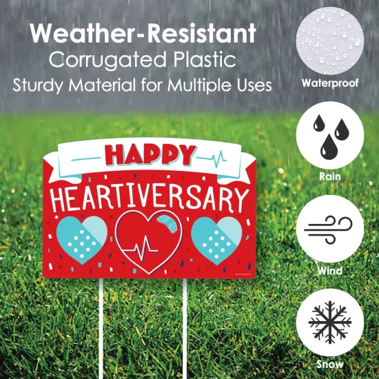 Big Dot of Happiness Happy Heartiversary - CHD Awareness Yard Sign Lawn Decorations - Party Yardy Sign {3}