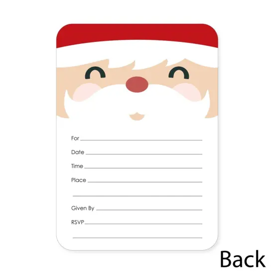 Big Dot of Happiness Jolly Santa Claus - Shaped Fill-in Invitations - Christmas Party Invitation Cards with Envelopes - Set of 12 {6}