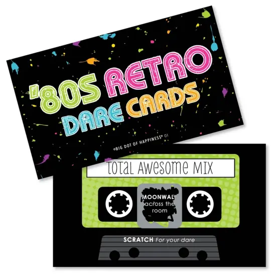 Big Dot of Happiness 80's Retro - Totally 1980s Party Game Scratch Off Dare Cards - 22 Count {1}