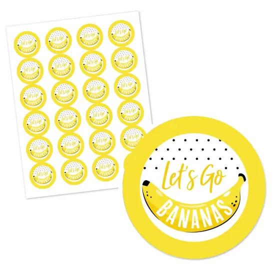 Big Dot of Happiness Let's Go Bananas - Tropical Party Circle Sticker Labels - 24 Count {3}