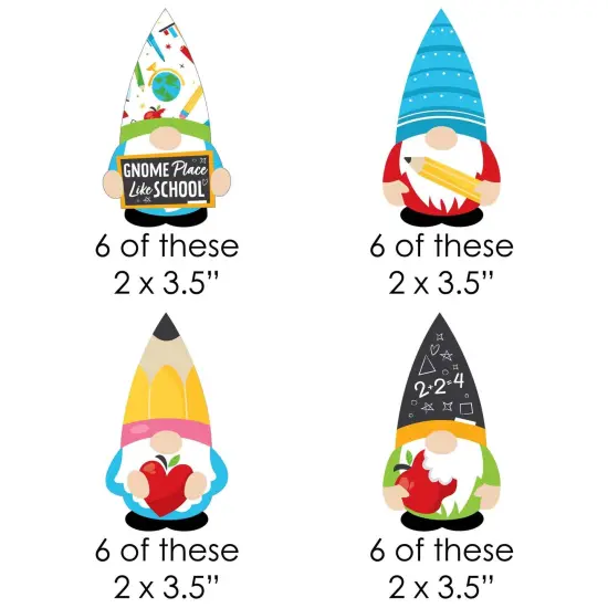Big Dot of Happiness School Gnomes - DIY Shaped Teacher and Classroom Decorations&nbsp;Cut-Outs - 24 Count {3}