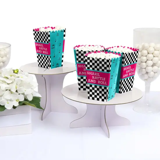 Big Dot of Happiness 50's Sock Hop - 1950s Rock N Roll Party Favor Popcorn Treat Boxes - Set of 12 {4}