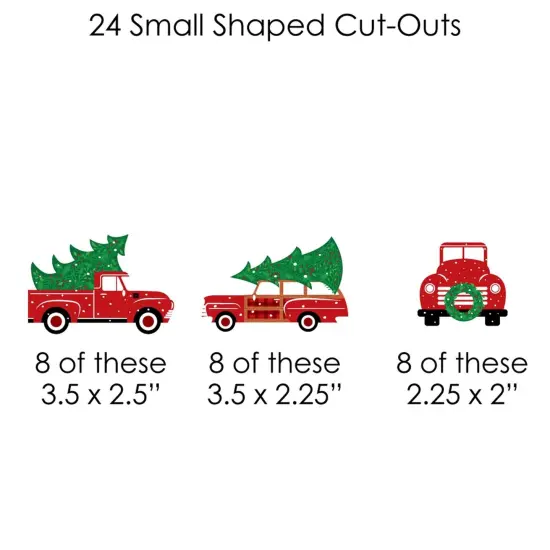 Big Dot of Happiness Merry Little Christmas Tree - Red Truck and Car Christmas Party DIY Decorations - Clothespin Garland Banner - 44 Pc {7}