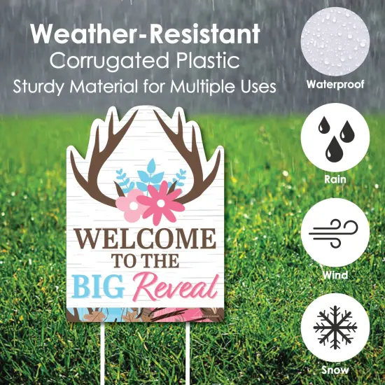 Big Dot of Happiness Buck or Doe - Party Decorations - Hunting Gender Reveal Party Welcome Yard Sign {4}