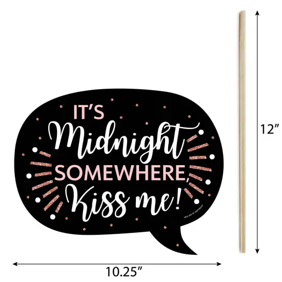 Big Dot of Happiness Funny Rose Gold Happy New Year - New Year's Eve Party Photo Booth Props Kit - 10 Piece {6}
