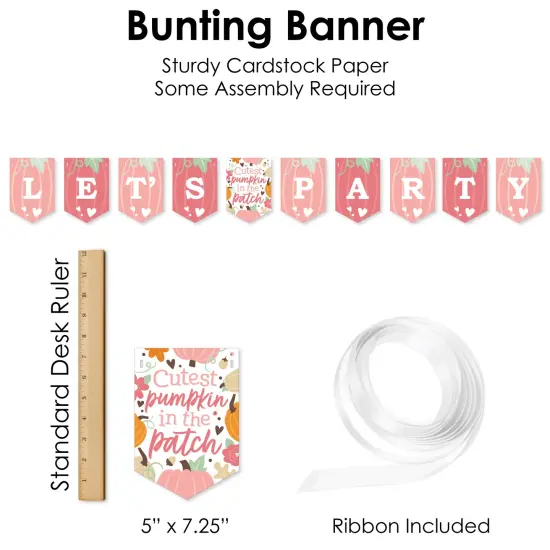 Big Dot of Happiness Girl Little Pumpkin - Fall Birthday Party or Baby Shower Supplies Decoration Kit - Decor Galore Party Pack - 51 Pieces {7}