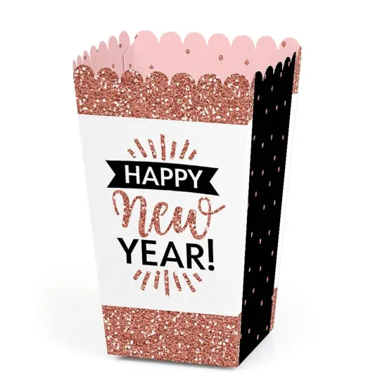 Big Dot of Happiness Rose Gold Happy New Year - New Year's Eve Party Favor Popcorn Treat Boxes - Set of 12 {1}