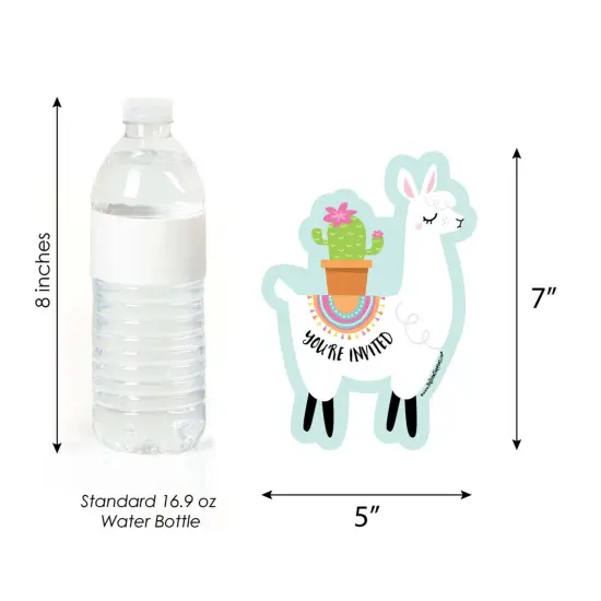 Big Dot of Happiness Whole Llama Fun - Shaped Fill-In Invites - Llama Fiesta Baby Shower or Birthday Party Invite Cards with Envelopes - Set of 12 {6}