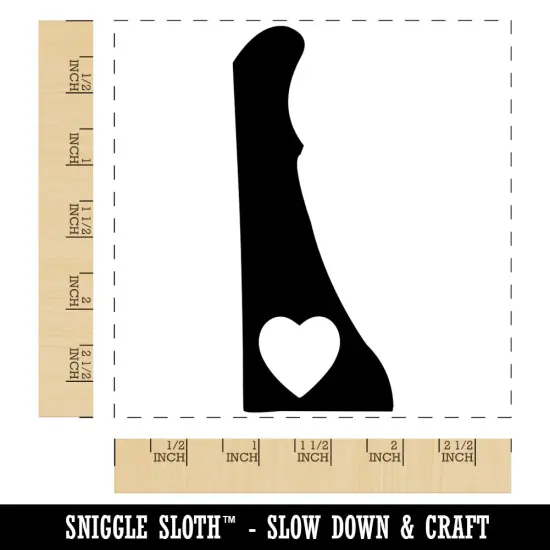 Delaware State with Heart Square Rubber Stamp for Stamping Crafting {1}