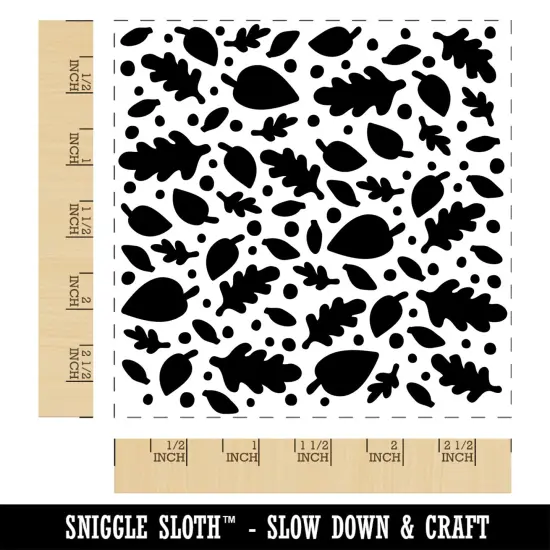 Falling Leaves Square Rubber Stamp for Stamping Crafting {1}