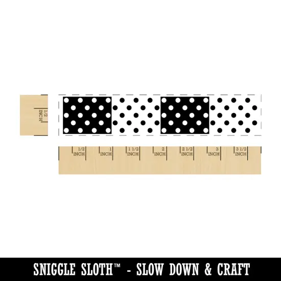 Fun Sweet Dots Alternating Rectangles for Repeating Border Rectangle Rubber Stamp for Stamping Crafting {1}