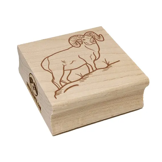 Bighorn Sheep Ram Square Rubber Stamp for Stamping Crafting {7}