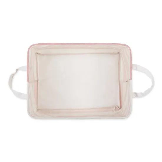 DII PE-Coated Cotton Polyester Laundry Bin Stripe RoseRectangle Extra Large 12.5x17.5x10.5 (Set of 2) {2}