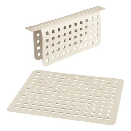 mDesign Kitchen In-Sink Protector 2-Piece Set - 1 Sink Saddle, 1 Sink Mat {5}