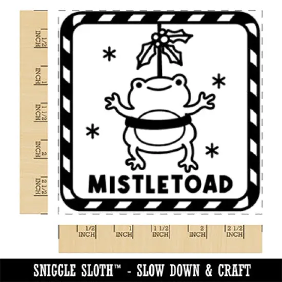 Christmas Mistletoe Mistletoad Pun Square Rubber Stamp for Stamping Crafting {1}