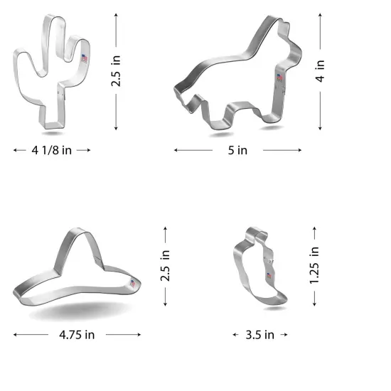 CookieCutter.com Fiesta Cinco De Mayo Cookie Cutter Set 4 Pc - Foose Cookie Cutters - USA Tin Plated Steel {3}