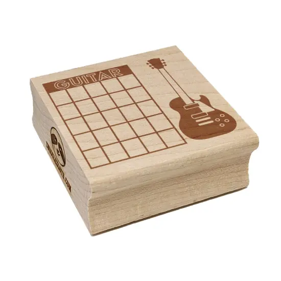 Electric Guitar Chord Chart Square Rubber Stamp for Stamping Crafting {7}