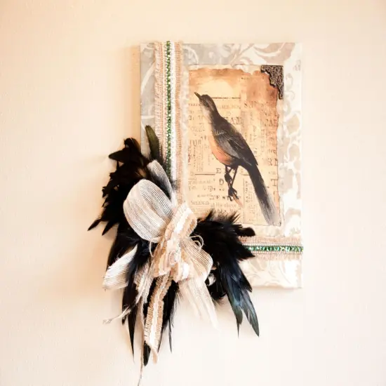 Belagio Feather Trim, 9" Wide, 10-Yard Bolt, Wine {2}