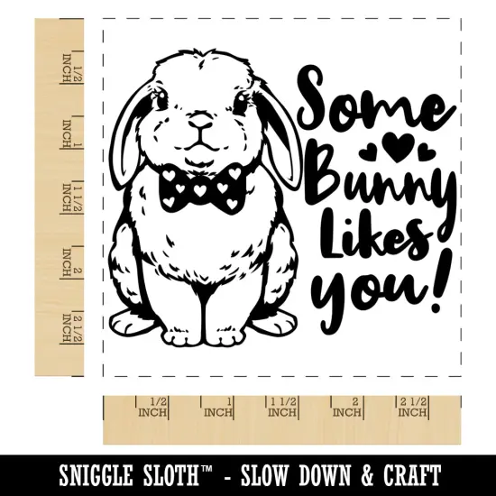 Some Bunny Likes You Valentine's Day Rabbit Love Square Rubber Stamp for Stamping Crafting {1}