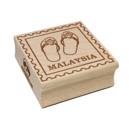 Malaysia Travel Beach Flip Flops Square Rubber Stamp for Stamping Crafting {7}