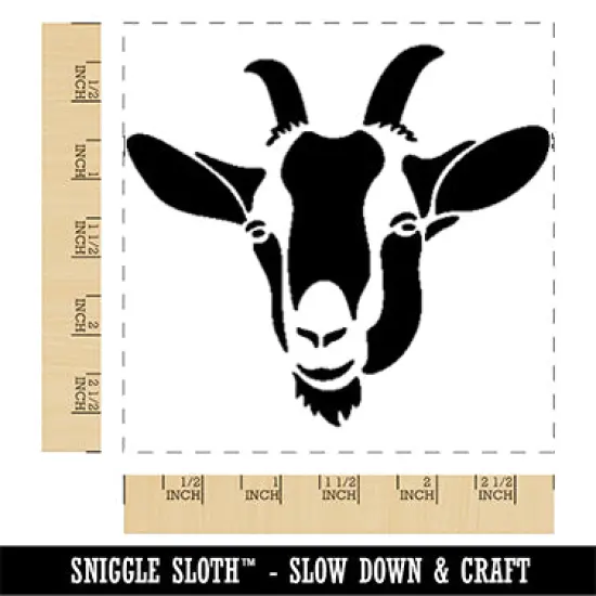 Toggenburg Goat Face Square Rubber Stamp for Stamping Crafting {1}