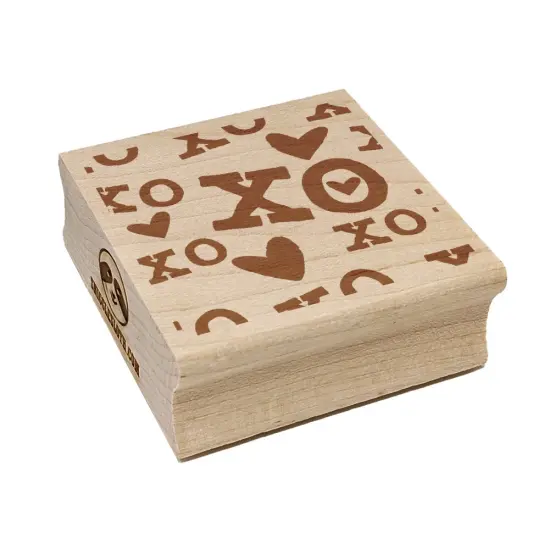 XO Love Heart Pattern Background Square Rubber Stamp for Stamping Crafting {7}