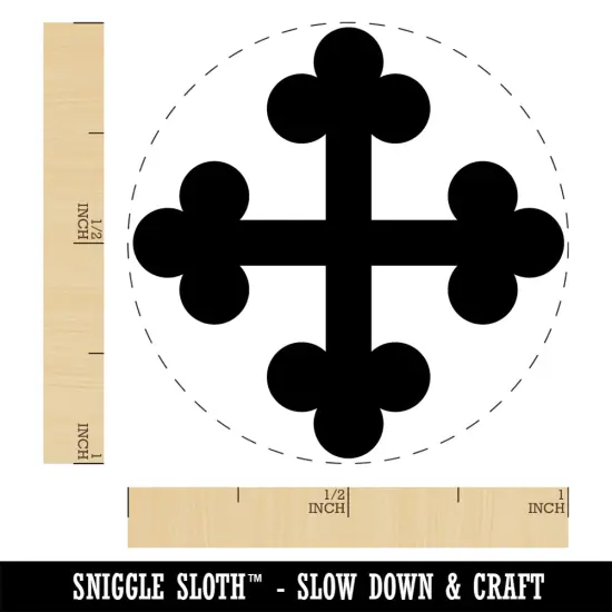 Cross Bottony Trefoil Buds Rubber Stamp for Stamping Crafting Planners {1}