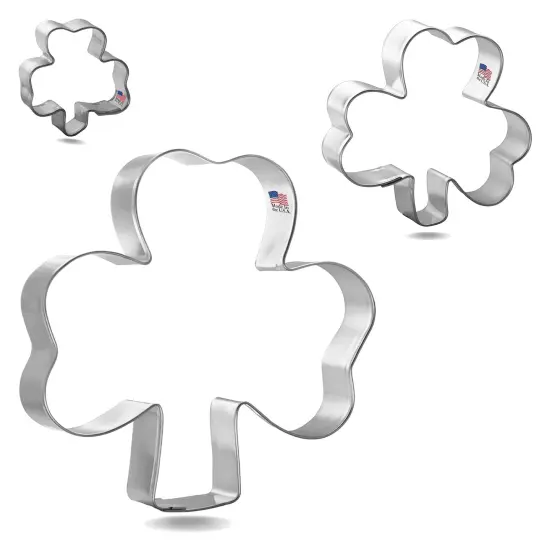 Shamrock Cookie Cutter 3 Pc Set HS0469- CookieCutter.Com - USA Tin Plated Steel {4}