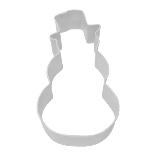 Snowman W/ Top Hat Cookie Cutter (White, 4") {1}
