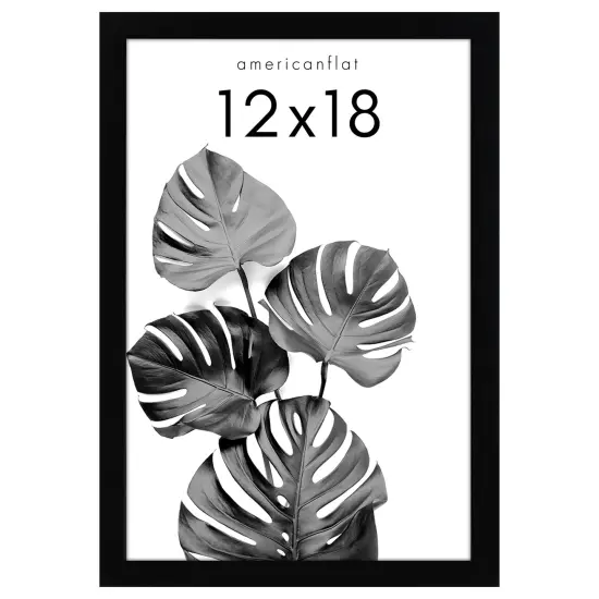 Americanflat 12x18 Picture Frame - Composite Wood Picture Frame for Wall Display - Plexiglass Cover - Hanging Hardware for Horizontal and Verticle Display - Black {1}