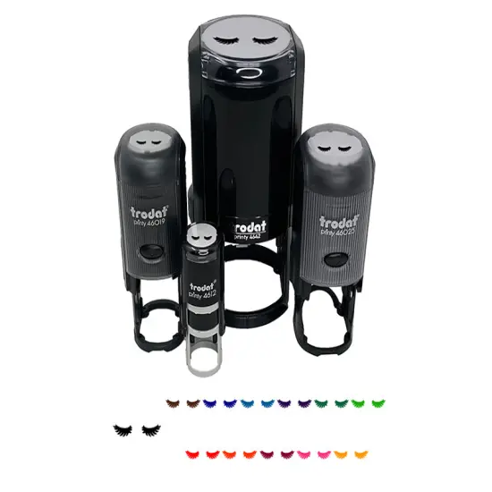 Luscious Plump Eyelashes Self-Inking Rubber Stamp Ink Stamper for Stamping Crafting Planners Fuchsia {2}