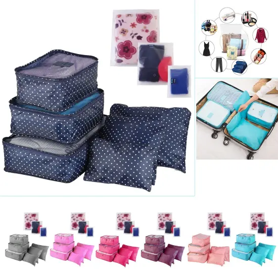 9Pcs Clothes Storage Bags Water-Resistant Travel Luggage Organizer Clothing Packing Cubes Leopard {4}