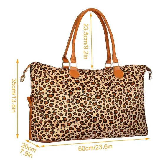 Women Duffle Bag Travel Luggage Bags Weekend Overnight Bag Tote Bags Shoulder Handle Bags Leo {4}