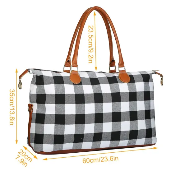 Women Duffle Bag Travel Luggage Bags Weekend Overnight Bag Tote Bags Shoulder Handle Bags White {3}