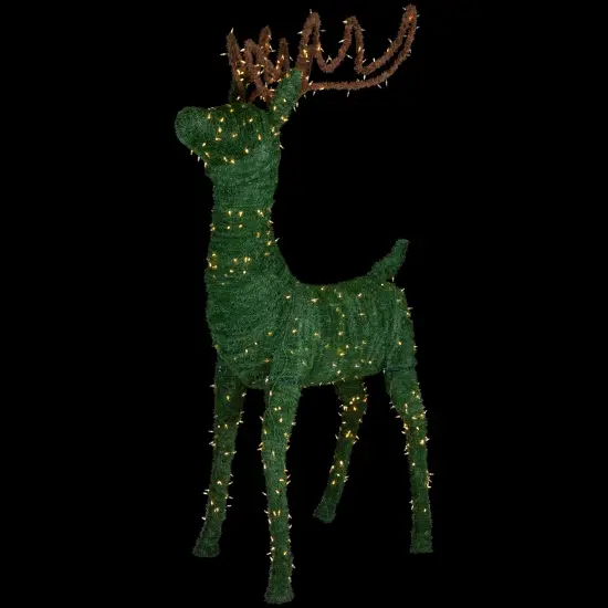 Northlight Lighted Commercial Standing Topiary Reindeer Outdoor Christmas Decoration - 6.5' - Warm White LED Lights Green {1}