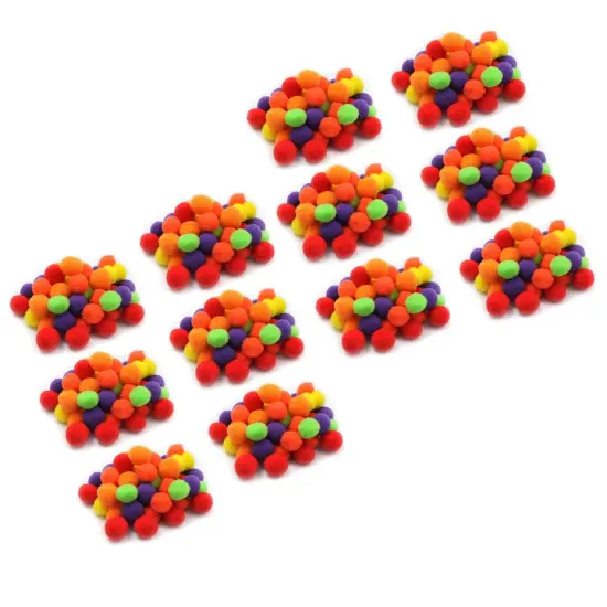 Pom-Poms 1", Assorted Hot Colors, 50 Per Pack, 12 Packs {1}