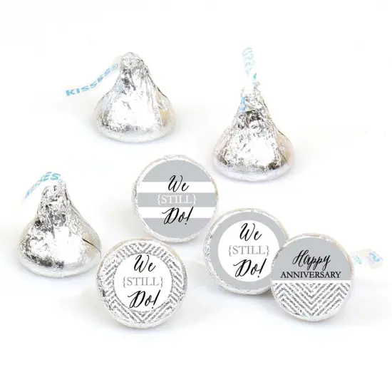 Big Dot of Happiness We Still Do - Wedding Anniversary - Party Round Candy Sticker Anniversary Favors - Labels Fits Chocolate Candy (1 sheet of 108) {1}