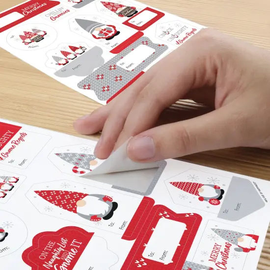 Big Dot of Happiness Christmas Gnomes - Assorted Holiday Party Gift Tag Labels - To and From Stickers - 12 Sheets - 120 Stickers {6}