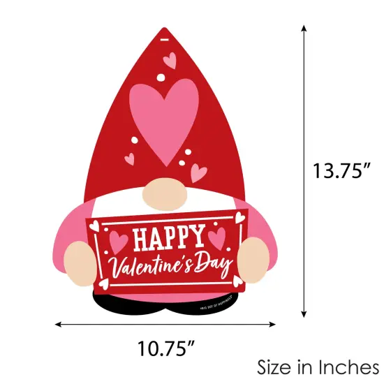 Big Dot of Happiness Valentine Gnomes - Hanging Porch Valentine's Day Party Outdoor Decorations - Front Door Decor - 1 Piece Sign {7}
