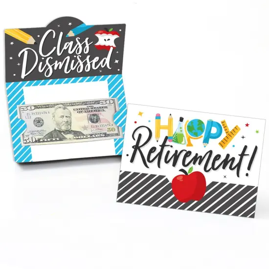 Big Dot of Happiness Teacher Retirement - Happy Retirement Party Money and Gift Card Holders - Set of 8 {1}