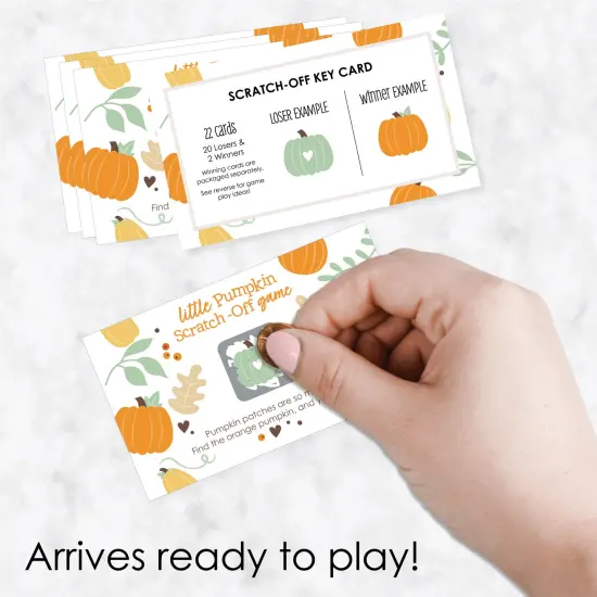Big Dot of Happiness Little Pumpkin - Fall Birthday Party or Baby Shower Game Scratch Off Cards - 22 Count {3}
