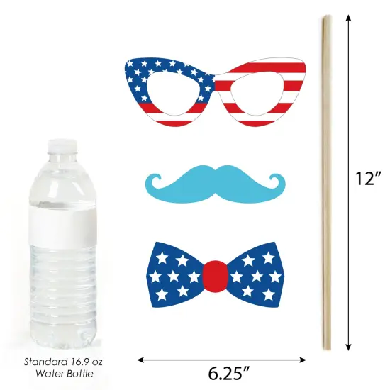 Big Dot of Happiness Firecracker 4th of July - Red, White and Royal Blue Party Photo Booth Props Kit - 20 Count {6}