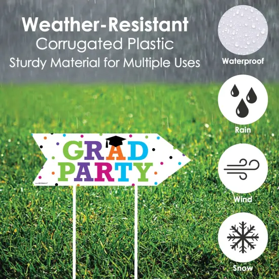 Big Dot of Happiness Hats Off Grad - Graduation Party Sign Arrow - Double Sided Directional Yard Signs - Set of 2 {4}