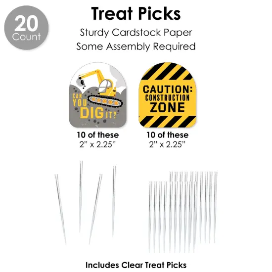 Big Dot of Happiness Dig It - Construction Party Zone - Baby Shower or Birthday Party Favors and Cupcake Kit - Fabulous Favor Party Pack - 100 Pieces {7}