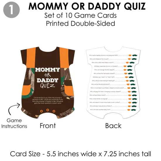 Big Dot of Happiness Gone Hunting - 4 Deer Hunting Camo Baby Shower Games - 10 Cards Each - Gamerific Bundle {6}