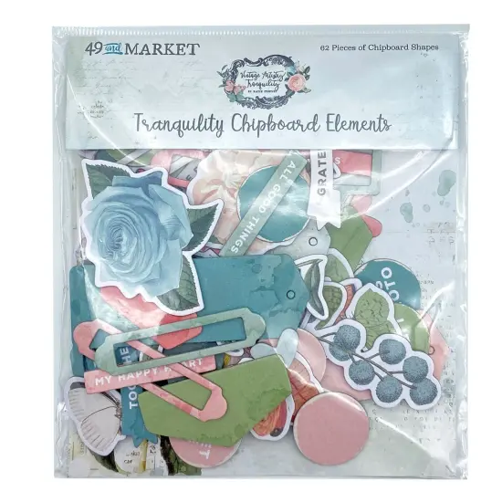 Vintage Artistry Tranquility Chipboard Set-62/Pkg {1}