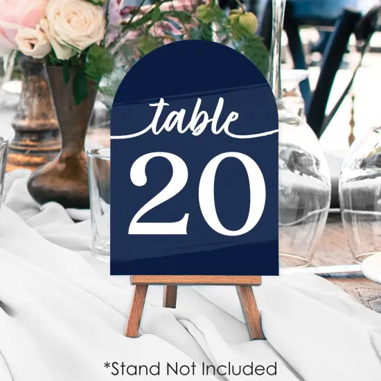 Big Dot of Happiness Navy Blue Elegantly Simple - Wedding Receptions, Parties or Events Double-Sided 5 x 7 inches Cards - Table Numbers - 1-20 {4}